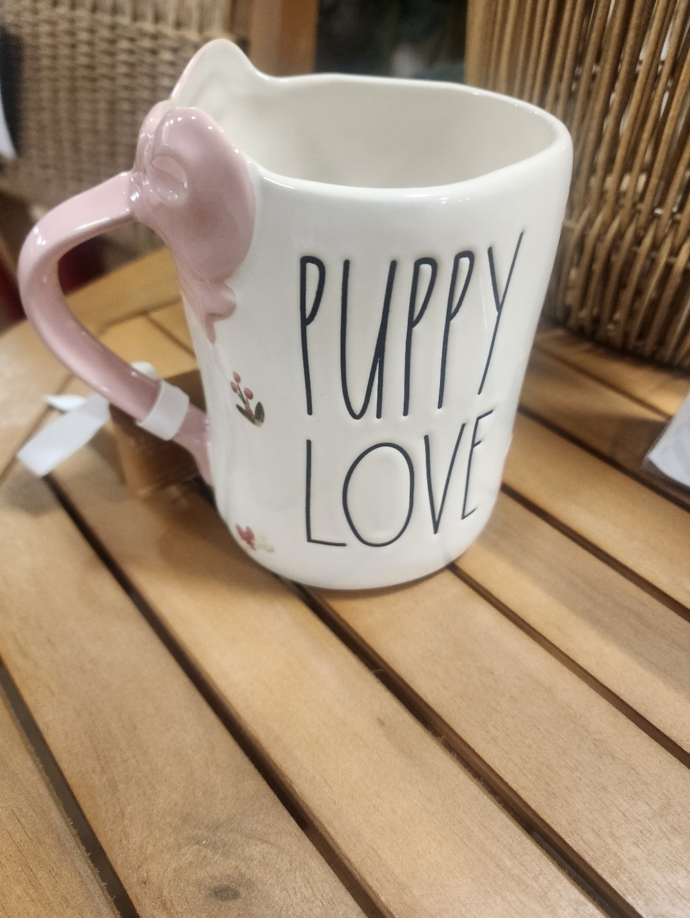 Rae Dunn Puppy Love Ceramic Mug – Pink Accent